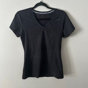 Nike Women's Black Short Sleeve V-Neck Tee